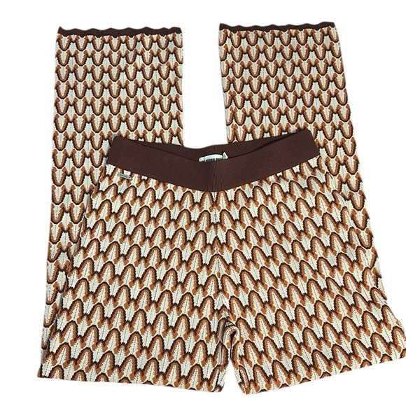 The Normal Brand Marilyn Knit Straight Leg Pant Brown Cream size Large - Picture 15 of 15